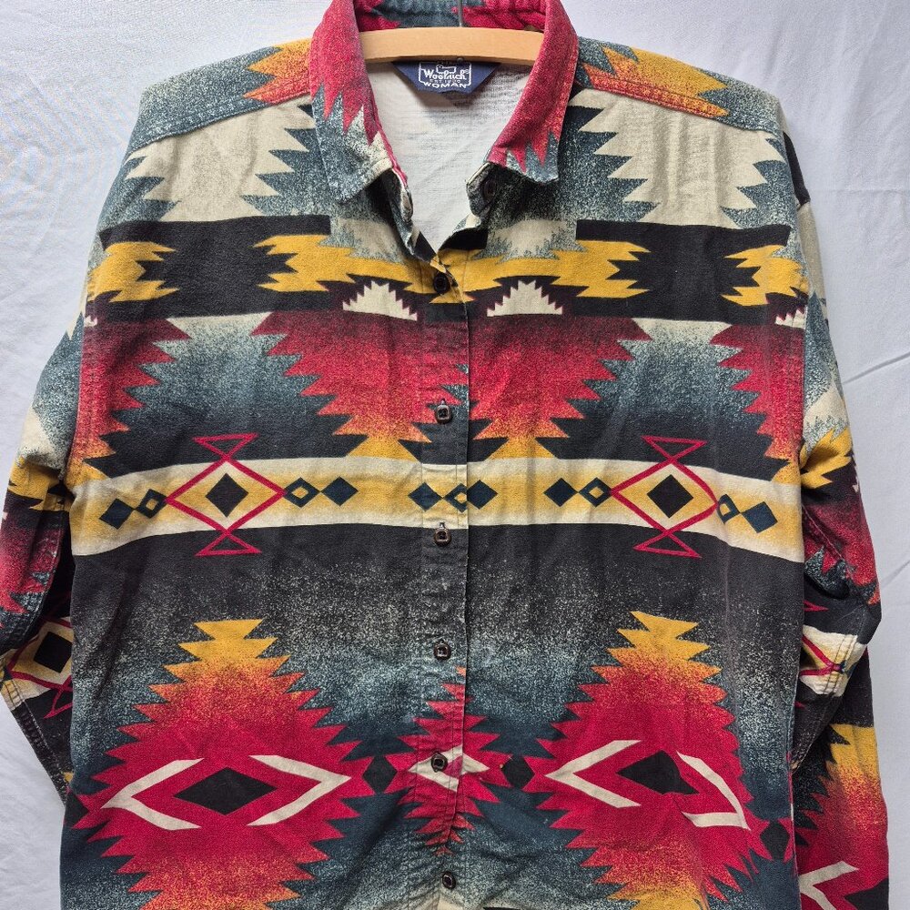 The Woolrich Woman Button Shirt Multicolor Southwest Pattern Medium
